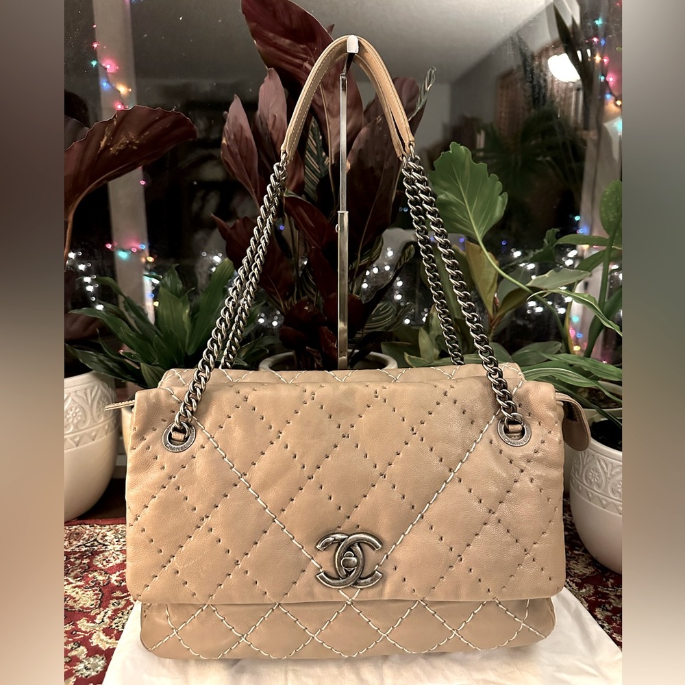 Chanel Ultimate Stitch Top Zip Flap Quilted Calfskin Large